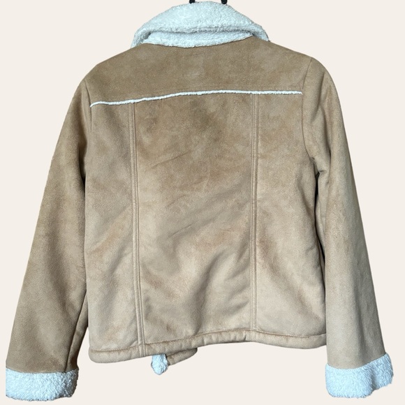 Gap kids Sherpa trim, tan Faux Suede jacket size US XL: 12-13 years - Picture 2 of 10